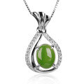 wholesale 925 Sterling Silver Inlaid Natural Hetian Jade Pendant with Certificate, Jade Fortune Bag Hollow Coin Purse Jasper Necklace-0-4