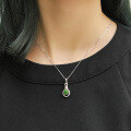 wholesale Sterling silver inlaid with Hetian jade jade pendant with certificate, retro-style Hanfu pure silver jade necklace for women-0-1