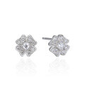 wholesale S925 Silver Four-Leaf Clover Ear Studs Korean Style Fashion Diamond-Inlaid Earrings for Women with Zirconia Wholesale from Manufacturers Drop Shipping-0-4