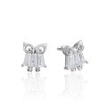 wholesale S925 silver owl stud earrings for women, fashionable cute cartoon zircon small animal earrings, new silver jewelry-0-4