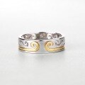 wholesale S925 Sterling Silver Gold-Plated National Trend Black Myth Wukong Hoop Ring Two-in-One Couple Rings Wholesale-0-1