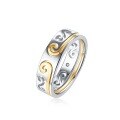 wholesale S925 Sterling Silver Gold-Plated National Trend Black Myth Wukong Hoop Ring Two-in-One Couple Rings Wholesale-0-4