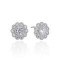 wholesale S925 Silver Chinese Style Peony Flower Diamond-Inlaid Earrings for Women with Zirconia Elegant Jewelry Factory Wholesale and Distribution-0-4