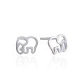 wholesale S925 Sterling Silver Cute Elephant Stud Earrings for Women, Animal Earrings, Student Minimalist Jewelry Wholesale from Source Factory-0-4