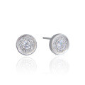 wholesale 925 Sterling Silver Round Diamond-Studded Earrings Women Korean Style Simple Zircon Ear Accessories Fashion Trendy Student Earrings Small Jewelry-0-4