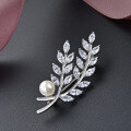 wholesale S925 Sterling Silver Leaf Brooch High-end Women's Exquisite Suit Sweater Pin Accessory with Design Sense Niche Elegant Corsage-0-3
