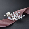 wholesale S925 Sterling Silver Leaf Brooch High-end Women's Exquisite Suit Sweater Pin Accessory with Design Sense Niche Elegant Corsage-0-2