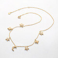 wholesale [Pure Silver] Light Luxury Jewelry, New Original Design Necklace for Women, Niche Pendant Necklace, Star and Crescent Moon Decorative Chain-0-2