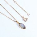 wholesale 925 Silver Geometric Minimalist Fashion Elongated Natural African Labradorite Pendant Necklace-0-2