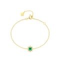 wholesale 925 Sterling Silver Korean Light Jewelry Elegant Lady Versatile Bracelet for Women with Green Zircon Shallow Gold Plating-0-5