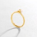 wholesale 925 Sterling Silver Plated with 9K Gold Rhombus Cut Open Ring with Natural Pearl Cross-border Accessories-0-1
