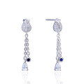 wholesale S925 silver rose bud earrings with fashion micro-inlaid zirconia, creative silver jewelry for women-0-4