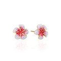 wholesale S925 Silver Flower Stud Earrings Korean Style Enamel Begonia Ear Studs Student Teen Girl Accessories Silver Earrings Factory Wholesale-0-4