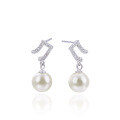 wholesale S925 Silver Shell Pearl Elegant Musical Note Micro-Inlaid Zircon Earrings Student Girl Silver Ear Studs Pearl Earrings Factory Wholesale-0-4