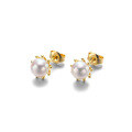 wholesale 9K Gold Korean Fashion OL Freshwater Pearl Earrings, Song Hye-kyo Same Style Light Bulb Earrings-0-5