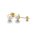 wholesale 9K Gold Korean Fashion OL Freshwater Pearl Earrings, Song Hye-kyo Same Style Light Bulb Earrings-0-4