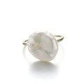 wholesale 14K Solid Gold Artisan Baroque Button Pearl Ring from Yili Jewelry, a Direct Source Manufacturer-0-1