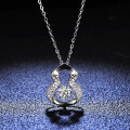 S925 Silver Pendant Moissanite Jumping Heart Gourd Necklace-0-3