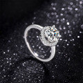 wholesale S925 Sterling Silver Live Hot Selling High-End Heavy Luxury Princess Round Ring for Women, Light Luxury Festival Gift, Wedding Ring-0-2