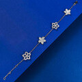 wholesale S925 Sterling Silver Hollow-Out Five-Petal Flower Bracelet, New Design, Niche Fashion Women's Bracelet-0-3
