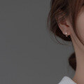 wholesale S925 silver minimalist petite twisted wave ear cuff Möbius loop elegant women's earrings M01780-0-1