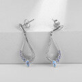 wholesale 925 Silver Exquisite Series Blue Topaz Earrings, Luxury High-End Natural Gemstone Ear Studs and Drops-0-2
