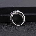 wholesale S925 Silver Luxury Designer Ring with Exquisite Purple Crystal and Natural Sapphire, Opulent Collection-0-3