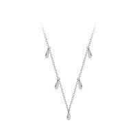 wholesale 925 Sterling Silver Water Drop Pendant Necklace, Women'schoker, Ready To Ship Wholesale-YA0049-White Gold 925 Silver