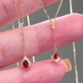 wholesale S925 Sterling Silver Red Elk Ins Style 18K Gold Plated Women's Light Luxury Necklace, Small and Exquisite, High Appearance, Suitable for Daily Commute and Versatile Matching-0-2