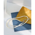 wholesale S925 Sterling Silver XB075 Korean Version Ins Collarbone Chain Necklace, Small and Chic Design, Elegant Freshwater Pearl and Rice Pearl Necklace for Women-0-1
