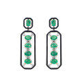 wholesale 925 Silver Gold-plated Earrings with High-carbon Diamond, Muzo Green, Black Enamel, Greek Nikoskoulis Decoration for Women-0-4