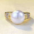 wholesale S925 Silver New Simple and Fashionable Women's Ring with 10mm Pearl, Hot-Selling Style-0-1