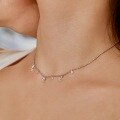 wholesale S925 Sterling Silver Korean Japanese Light Luxury Women's Necklace with Exquisite Round 5A Zircon Design, Small Advanced Sense Silver Bead Chain, Ready to Ship-0-3