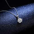 Sterling Silver Pendant Moissanite Necklace Women's Plum Flower Ins Style-0-1