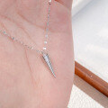 wholesale 925 Sterling Silver Korean Ins Minimalist Cone Geometric Pendant Collarbone Chain with an Advanced Feel-0-1
