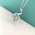 wholesale S925 Sterling Silver Swan Necklace for Women with 2ct Moissanite Fashion New Silver Jewelry Pendant Collarbone Chain Drop Shipping-0-2