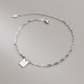 wholesale S925 silver summer Korean-style English letter anklet, simple and elegant small fresh foot jewelry for women S5658-0-2