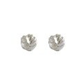 wholesale S925 Sterling Silver Croissant Earrings for Women, Korean New Style, Wholesale Goods, High-End Feel, Niche, Heavy Work Ear Clasps-0-4