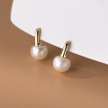 wholesale S925 sterling silver pearl straight earrings INS style lightweight luxury elegant earrings for women M0378-0-0