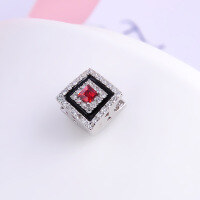 wholesale S925 Silver DIY Bead Accessories Korean Style Versatile Full-Zircon Pendant Women's Necklace Cross-Border New Arrival Jewelry-DIY Pendant 925 Silver