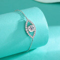 wholesale S925 Sterling Silver Minimalist and Stylish Luxury Moissanite Evil Eye Bracelet for Women, Small and Niche Design Hand Jewelry-0-2