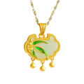 wholesale 925 Sterling Silver Hanfu Ornament, Ancient Style Cold Enamel Bamboo Announcing Peace Ruyi Longevity Locket with Hetian Jade Pendant-0-4