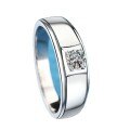 Sterling Silver Men's Moissanite Ring, Minimalist and Luxurious-0-3