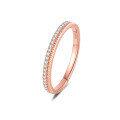 wholesale 18K Rose Gold Plated Versatile Cultured Diamond Ring, Synthetic Diamond Stacking Ring for Men and Women-0-1