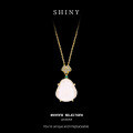 Metal Pendant Necklace, 2025 New Women's Luxury White Chalcedony Lariat Collar-0-4