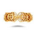 wholesale S925 Sterling Silver Gold-Plated Winter New Japanese Luxury Butterfly Lace Edge Wide Band Ring Wholesale-0-4