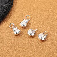 wholesale S925 Sterling Silver Double-sided Lucky Bag Pendant DIY Bracelet Accessory Ornament Wholesale Exquisite Fittings-203PMB (small lucky bag) / about 1.65g Large quantities can be calculated by silver weight