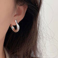 wholesale S925 Sterling Silver Minimalist French Hoop Earrings for Women, Korean Understated Style, Small Niche, Versatile, Elegant Ear Hoops and Studs-0-4