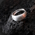 wholesale S925 Sterling Silver Wide-Banded Matte Ring, Hong Kong Style High-End Textured Brushed Adjustable Ring R00701-0-1