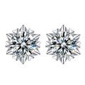wholesale S925 Sterling Silver Cross-Border Wholesale Six-Prong Snowflake Earrings for Women, High-End Earrings, Silver Jewelry Accessories for Men-0-5